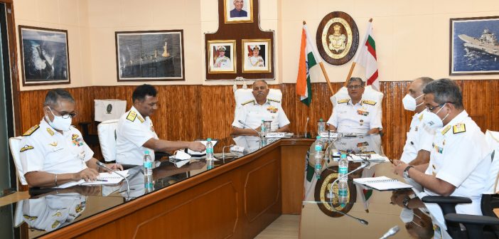 The flag officer commanding-in-chief (enc) visit to western naval command at Mumbai.
