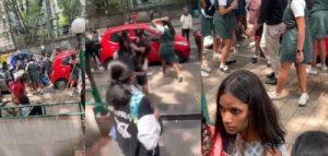 Bengaluru girl students' indulge in street fight, video goes viral. An incident of girl students' of a reputed school in Bengaluru indulging in street fighting in full public view went viral on Wednesday.
