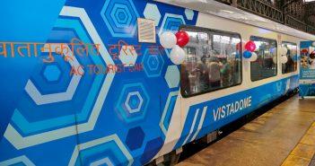 Vistadome Coaches of Central Railway has received Overwhelming Response. The Vista Dome coaches on Central Railway have received an overwhelming response from passengers