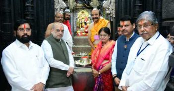 Amit Shah, Chief Minister Shinde, Deputy Chief Minister Fadnavis visited Shri Ambabai
