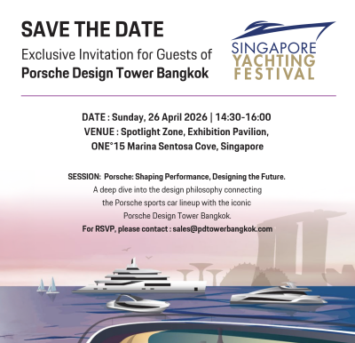 Porsche Design Tower Bangkok takes centre stage at Singapore Yachting Festival 2026